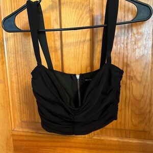 White fox crop open hole top